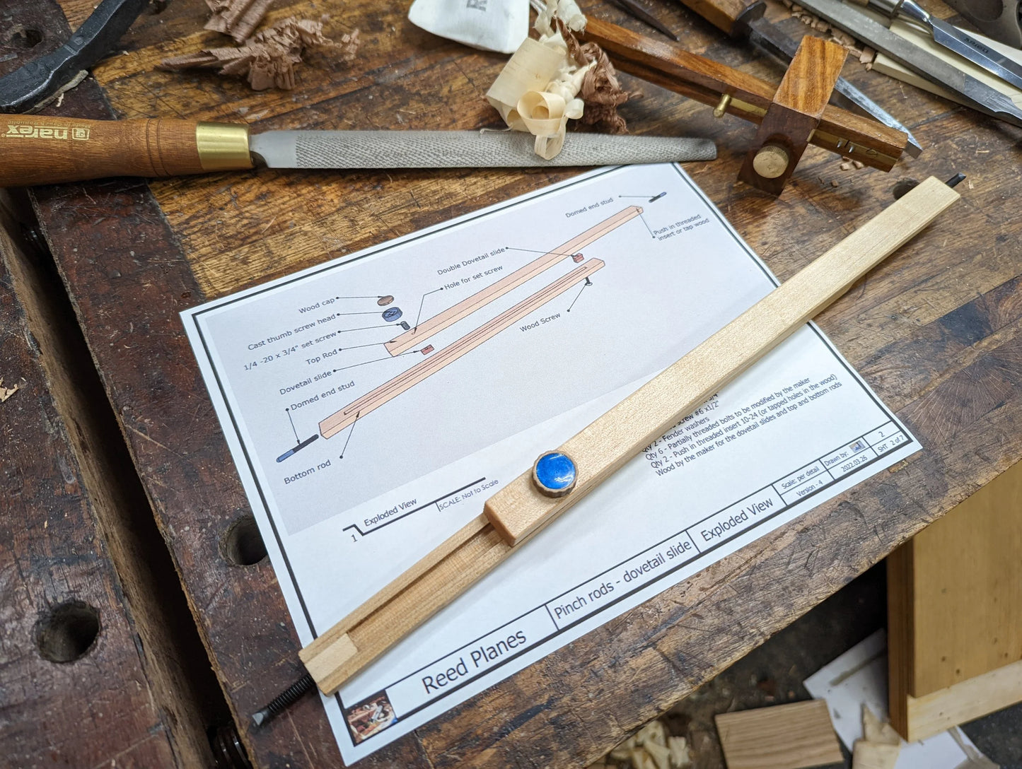 REED Planes Sliding Dovetail Pinch Rod Hardware Kit