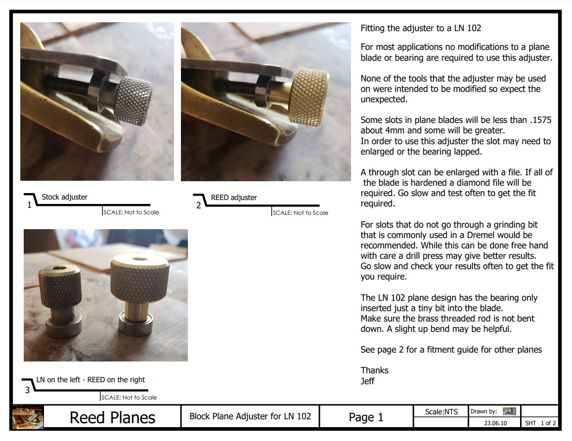 REED Bearing Depth Adjuster (Howard adjuster)